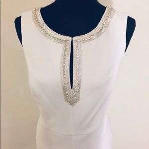 Vince Camuto Beaded White Cloud Sheath Dress sz 4